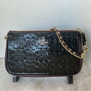 Coach “Nolita” (11940) Black Oxblood Wristlet/Shoulder Clutch